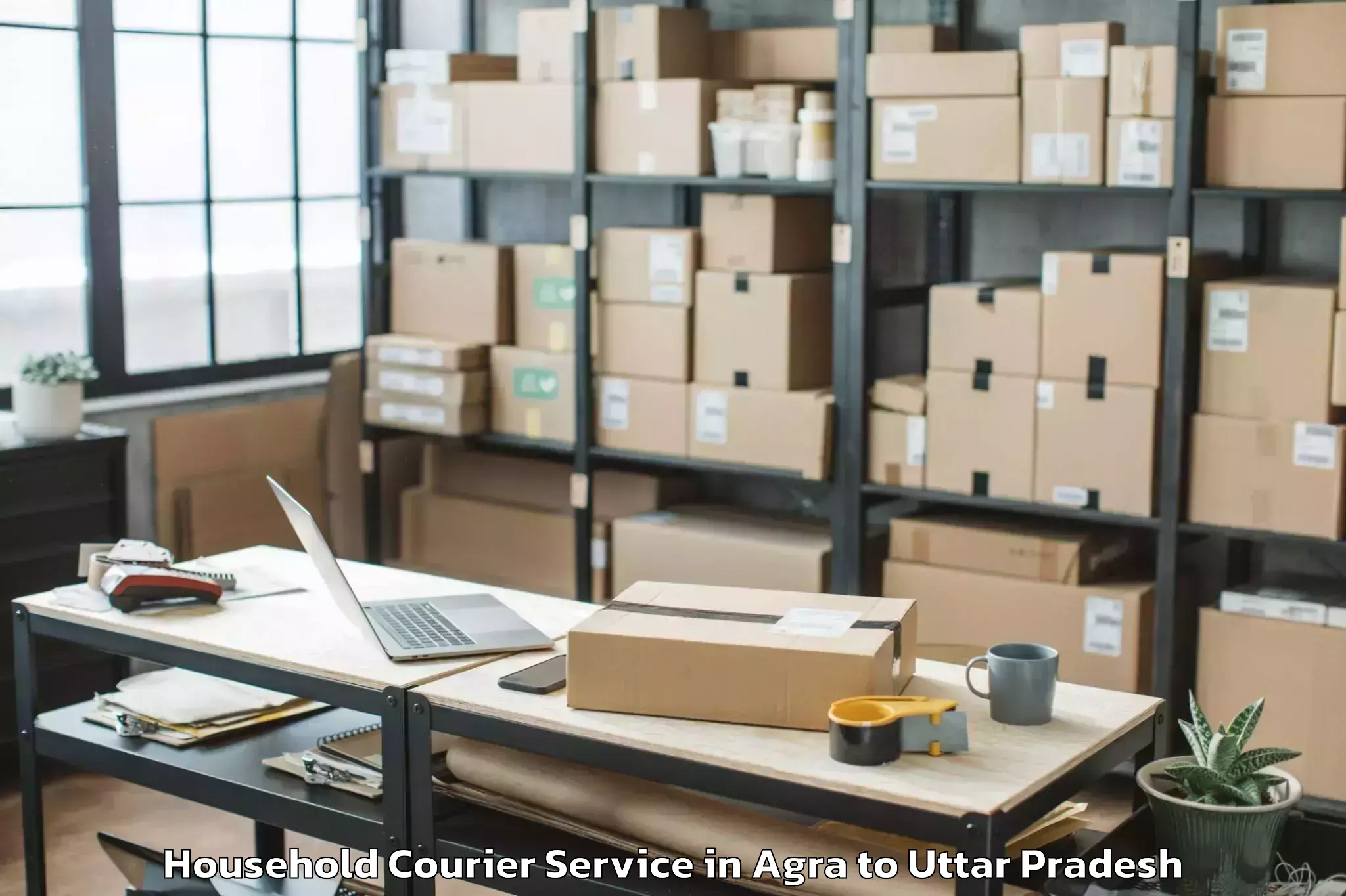 Easy Agra to Afzalgarh Household Courier Booking